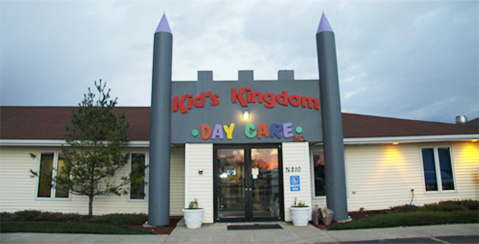 Outside look at the front of the Kid's Kingdom Day Care building